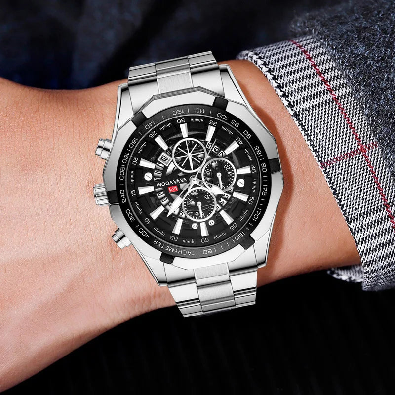 Luminous Military Watch For Men Sport Fashion Waterproof Stainless Steel Quartz Wristwatches