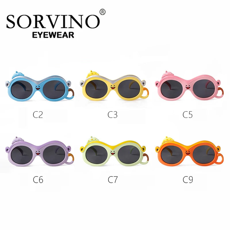 Cute Monkey Polarized Sunglasses Kids UV400 Shades Colorful TR90 Frame Child Gilrs Boys Sun Glasses For 3-10 Years Old