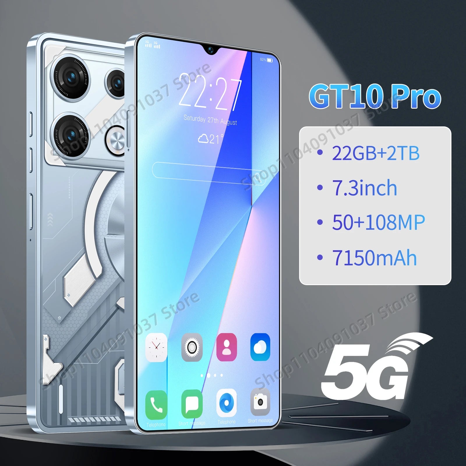 Original GT10 Pro Smartphone 7.3inch Global Version Phone NFC