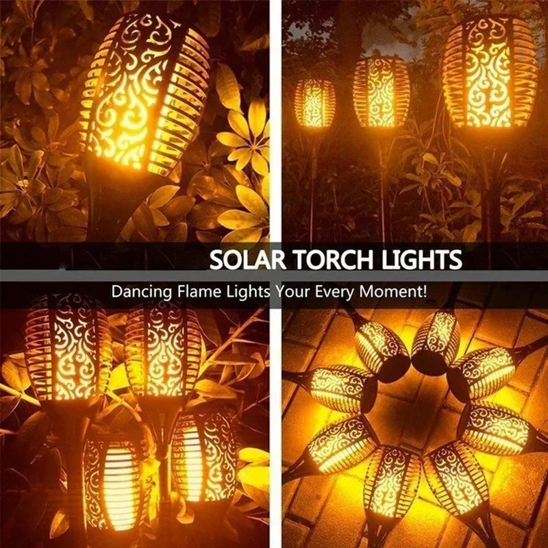 Solar Flame Torch Light Flickering Light Waterproof Garden Decoration Outdoor Lawn Path Yard Patio Floor Lamp