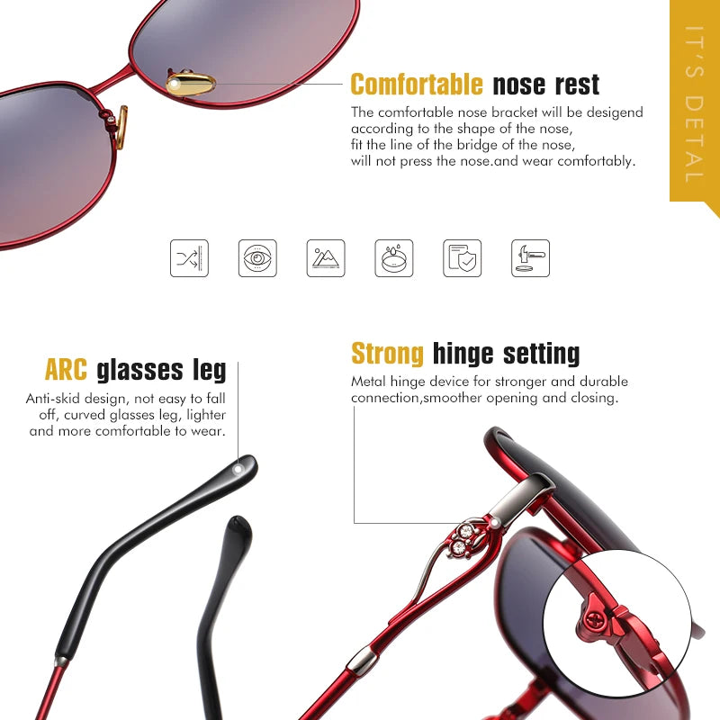 Women's Sunglasses Gradient Polarized Lens Luxury Design