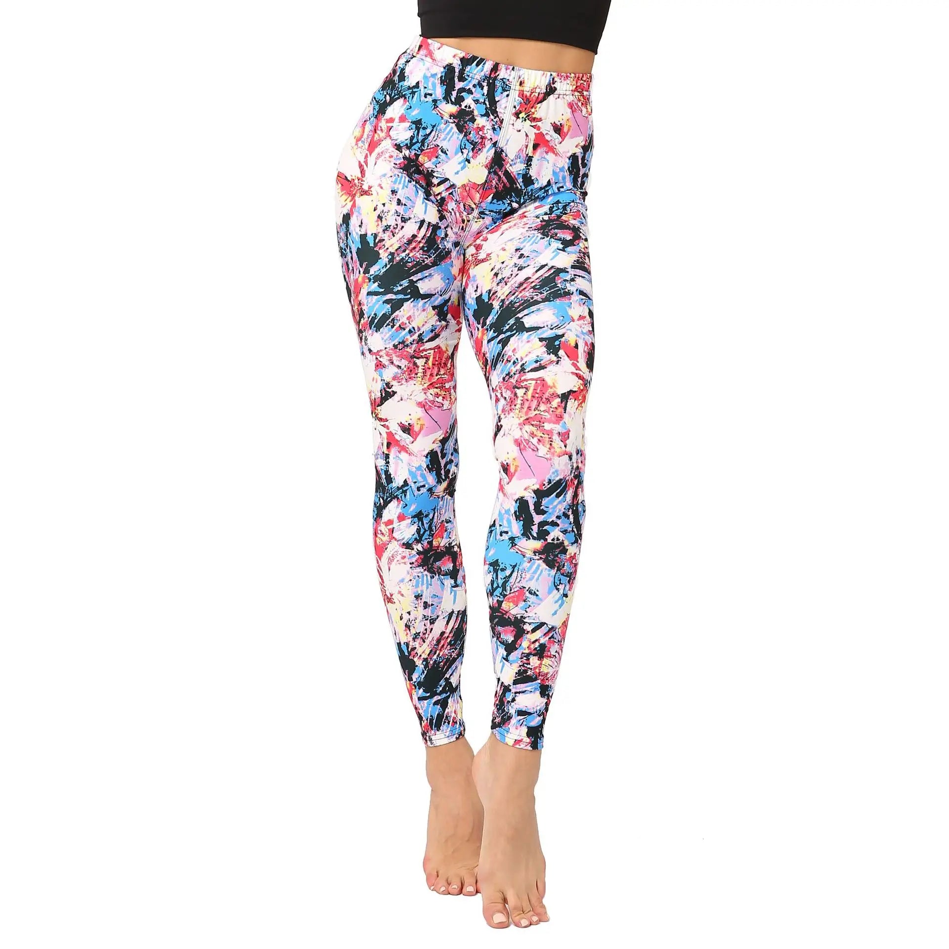 Floral Leggings High Waist Paisley Printed Legging For Women Highly Stretchable Fitness Tights Yoga Pants