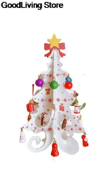 Handmade DIY Stereo Wooden Christmas Tree Xmas Tree Children's Layout Christmas Decorations