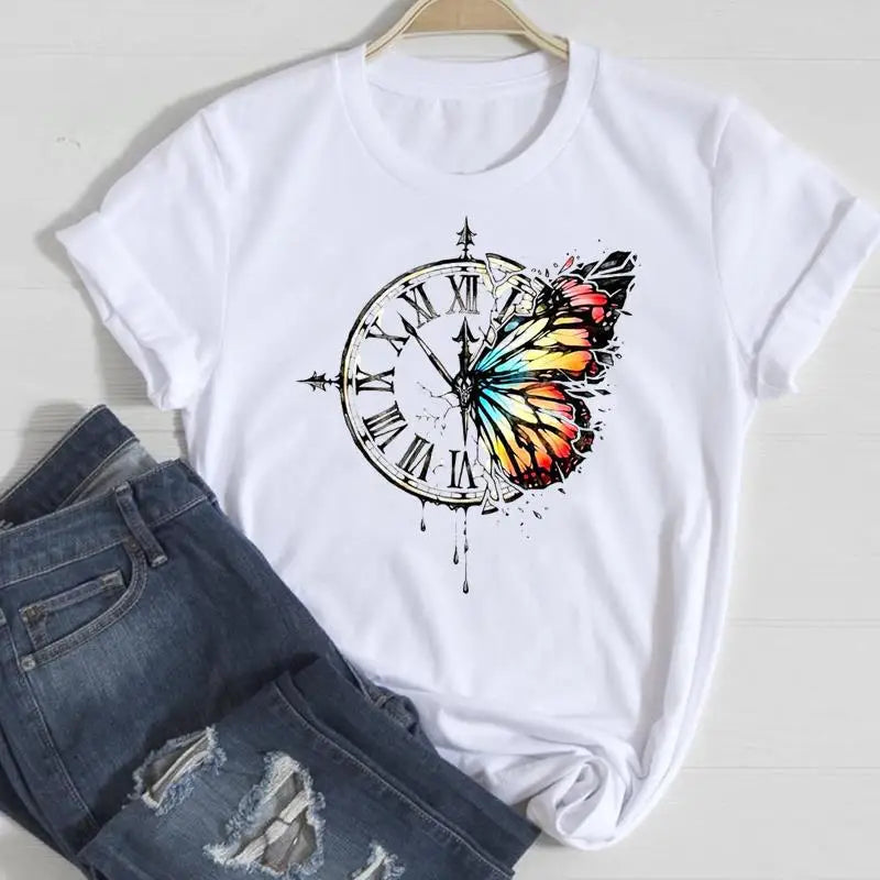 Printed Dress Blouse Women's T-shirt Graphic T Shirts  Women Clothing