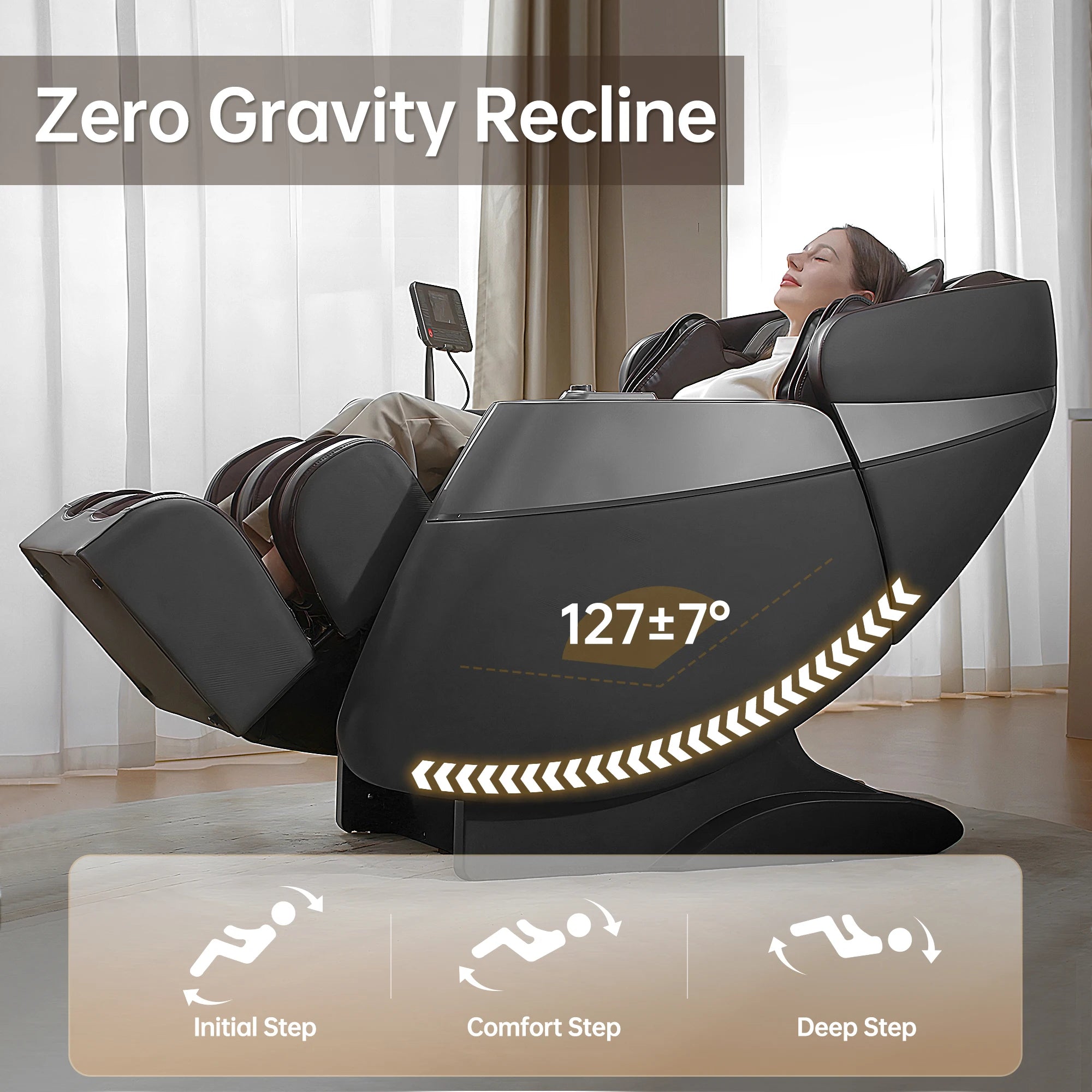 Full Body Massage Chairs Mode, Full Body Airbags Wrapped Recliner Zero Gravity Massage LCD Touch Screen