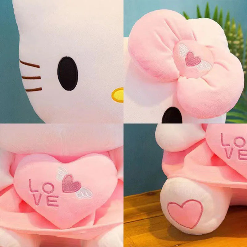 Cat Plush Toys Cartoon KT Cat Plushie Doll Soft Stuffed Anime Pillow Birthday Gifts For Kids Girls