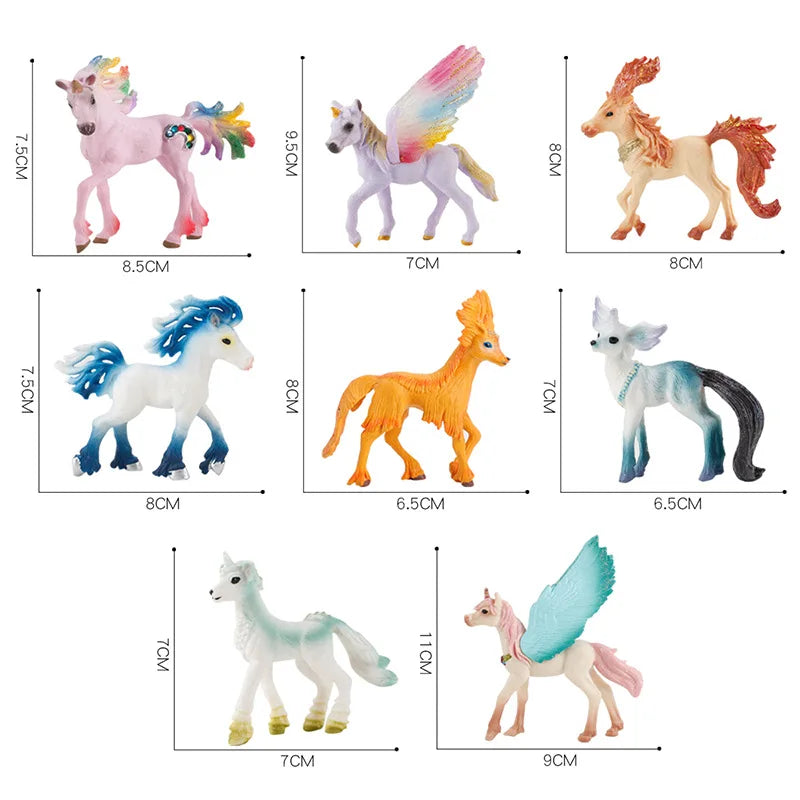 Unicorn Fairy Horse PVC Animals Action Figures Educational Cognition Toy for Kids Christmas Gift