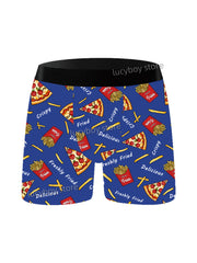 Mens Fun French Fries Burger Pizza Pattern Boxers Shorts  Men's Underpants Comfortable Cartoon Duck Man Underwear Mens Clothing