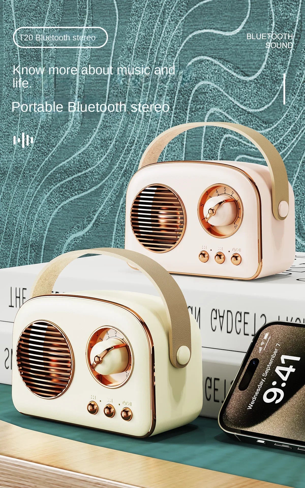 Retro Bluetooth small speaker 5W mini audio high volume high sound quality card enterprise with hand