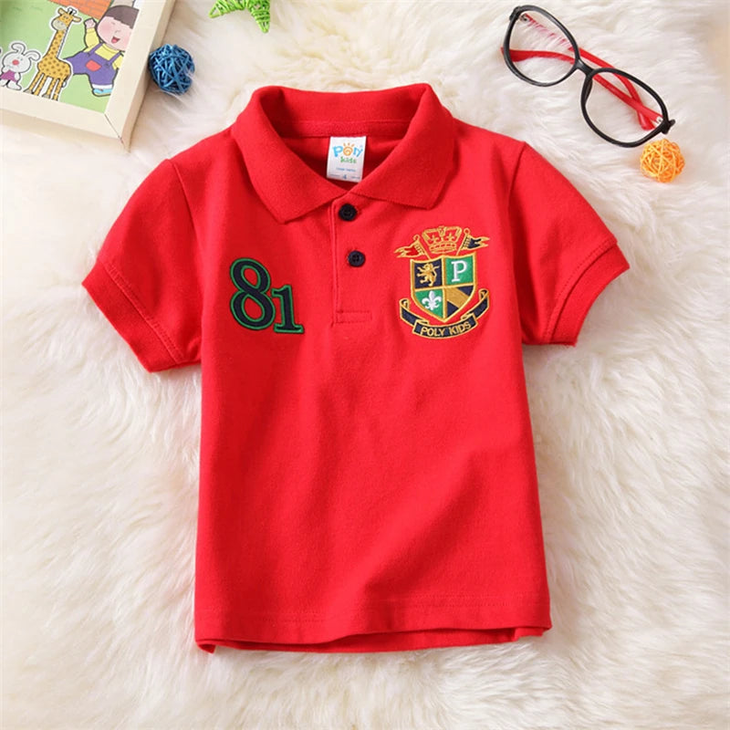 Teens Polo Shirts for Boys Cotton Kids Boy Sports Polo Shirt Tops Lapel Breathable Fabric Tee Children Clothes