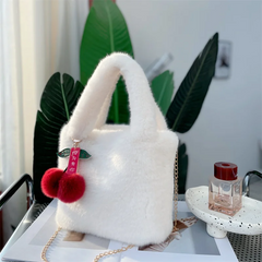 New Winter Women's Warm Fluffy Luxury Design Imitation Mink Fur Handbag