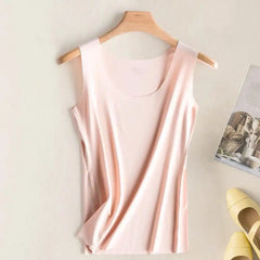 Elastic Body Vest Seamless Ice Silk Women's Summer Vest O-neck Sleeveless Tank Tops