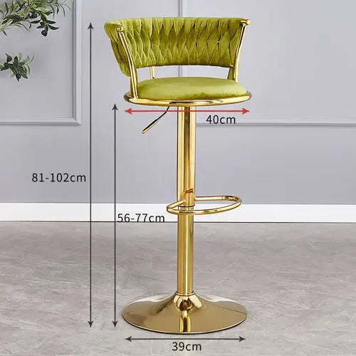 Luxury Rotating Bar Chair Design Living Room Outdoor Velvet Modern Bar Chair Nordic Kitchen High Sillas Altas Furniture SR50BC