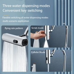 Kitchen Faucet Splash Protector Waterfall Water Outlet Universal Rotary Bubbler Booster Extension  Universal Joint