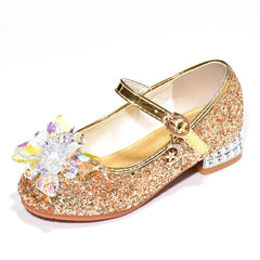 Children Wedding Leather Shoes Silver Princess Sandals