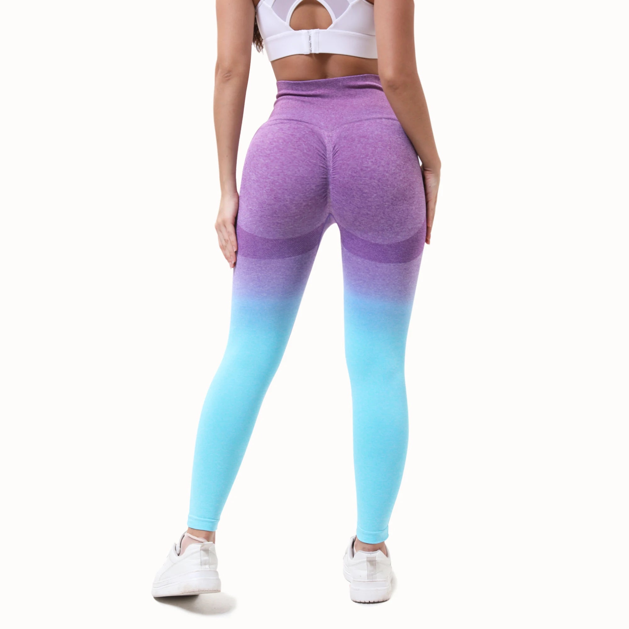 Gradient Seamless Sport Bike Shorts Women's Breathable Sweat-resistant Peach Hip Tight High Waist Elastic Yoga Fitness Pants