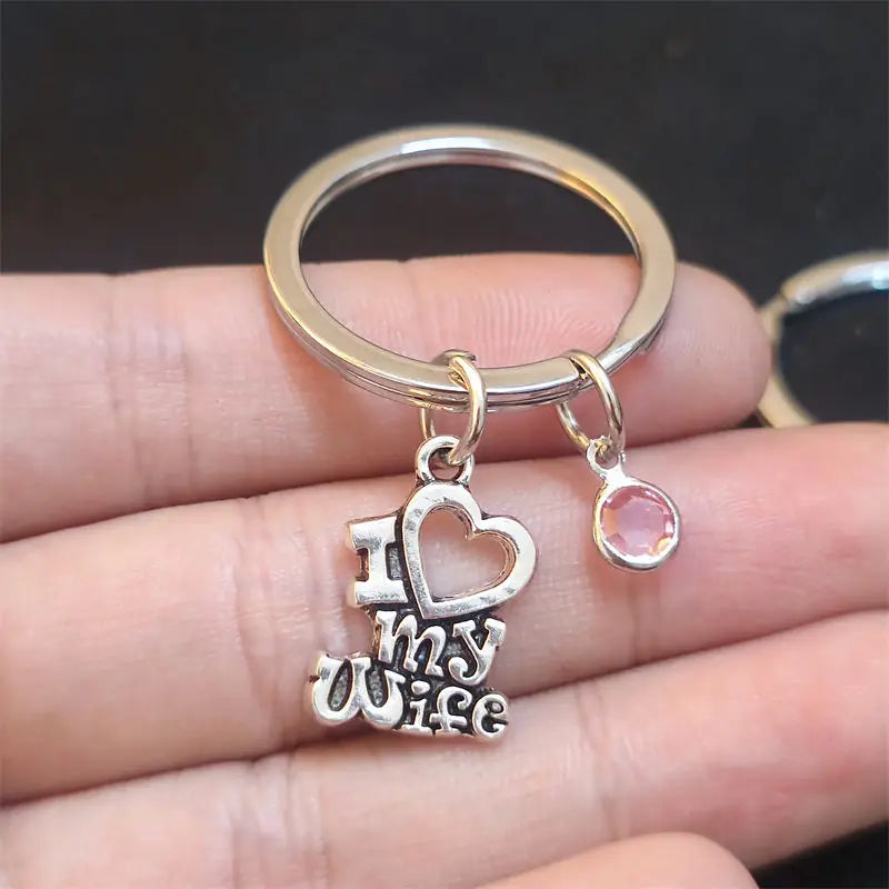 Unique Keychain I Love My Husband Wife Keyring Lover Pendant Women Man Jewelry