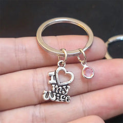 Unique Keychain I Love My Husband Wife Keyring Lover Pendant Women Man Jewelry