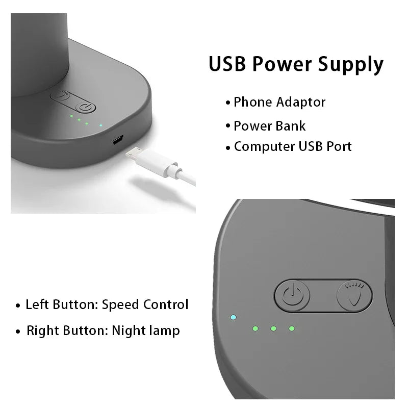 Mini USB Fan Portable Desk Fan with Light