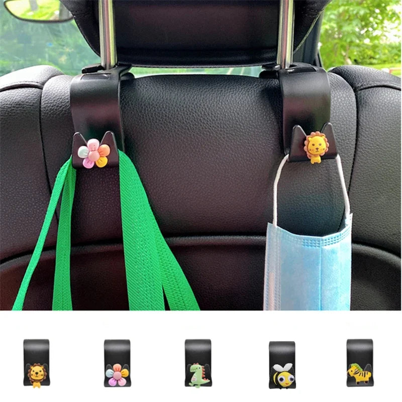Cute Animal Hook for Bags Car Clips Front Seat Headrest Organizer