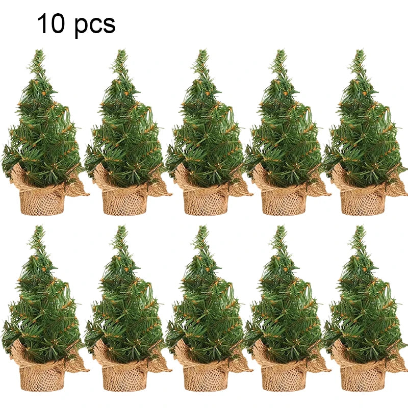 Christmas Tree Desktop Mini Xmas Trees For Home Decoration Children DIY Handicraft New Year Christmas Ornament Gift