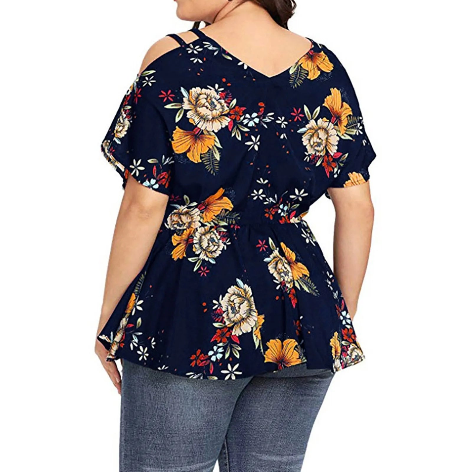 Women Floral Print Tops And Blouses Sexy Off Shoulder Tunic Shirt