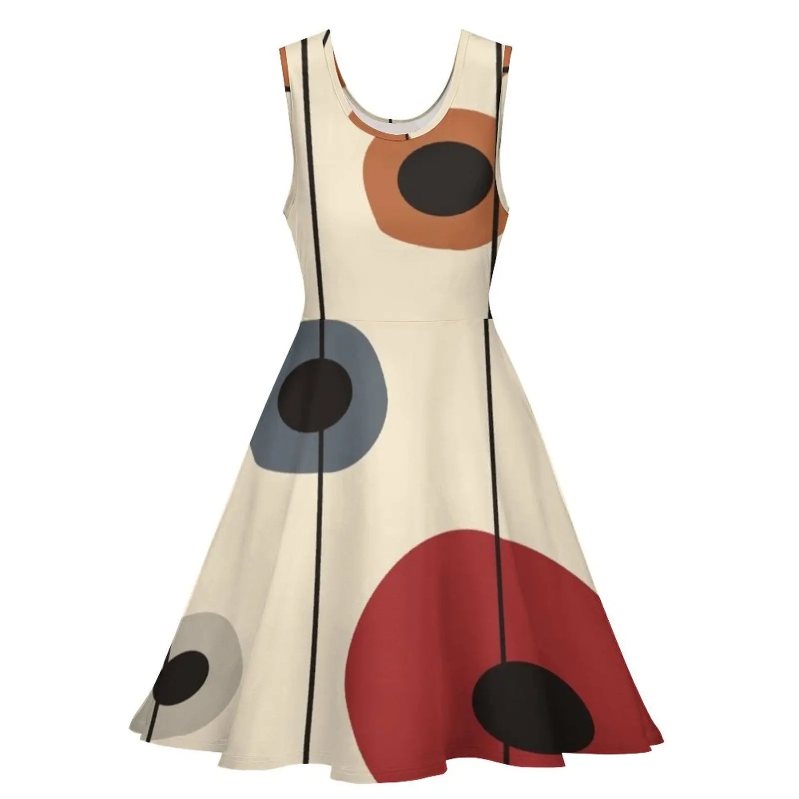 Abstract Circles Sleeveless Dress elegant dresses plus sizes Women"s clothing