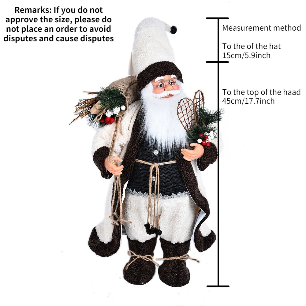 Santa Claus Silver Sequins Christmas Decorations Nordic Cross-border New Doll Ornaments 2023 Merry Christmas Home Decorations