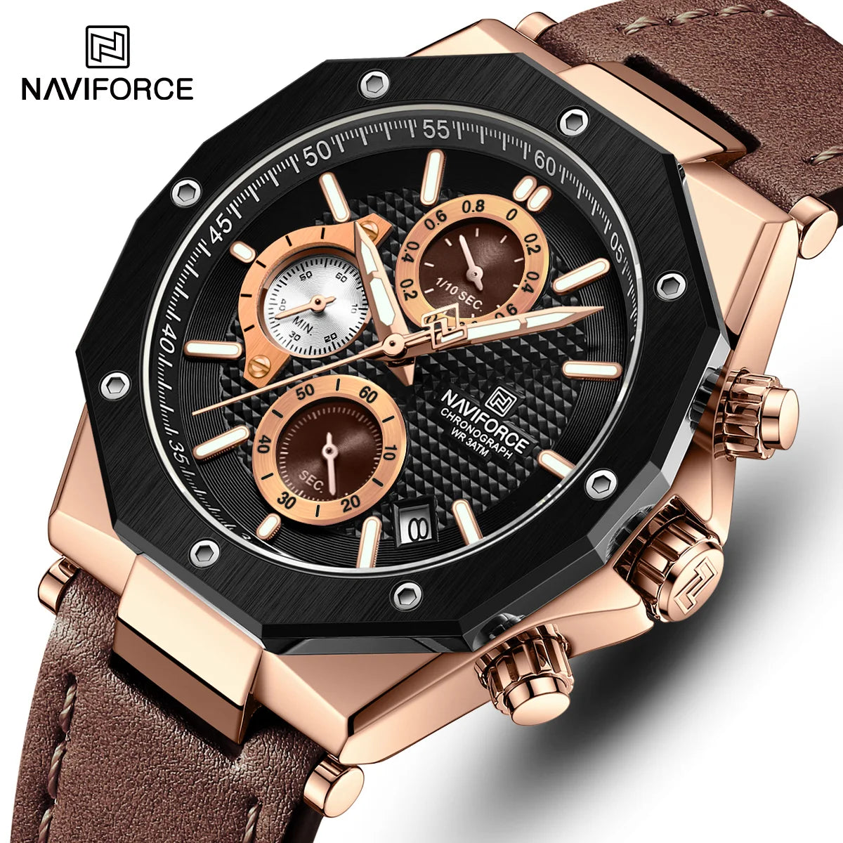 NAVIFORCE Luxury Sport Men's Watch for Business Elegance, Reliable Performanc