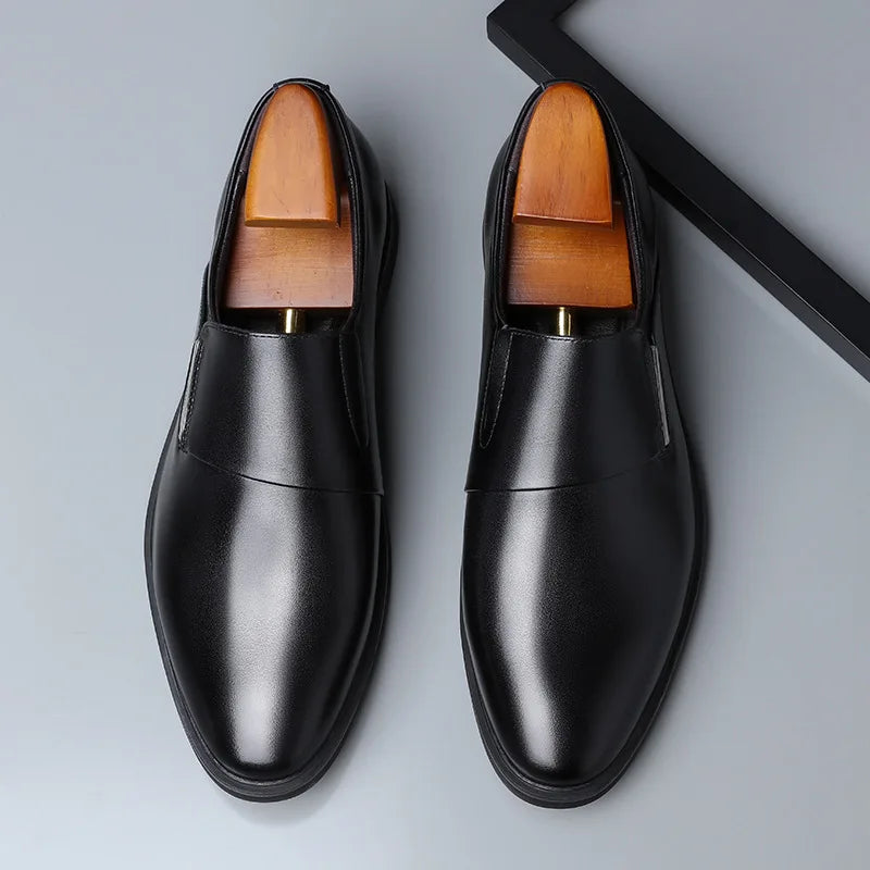 Men's Leather Shoe Fashion Dress Shoes Pointed Toe Split Casual Formal Loafers