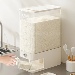 Rice Storage Box Sealed Moisture Proof Insect Proof with Push Food Storage Box