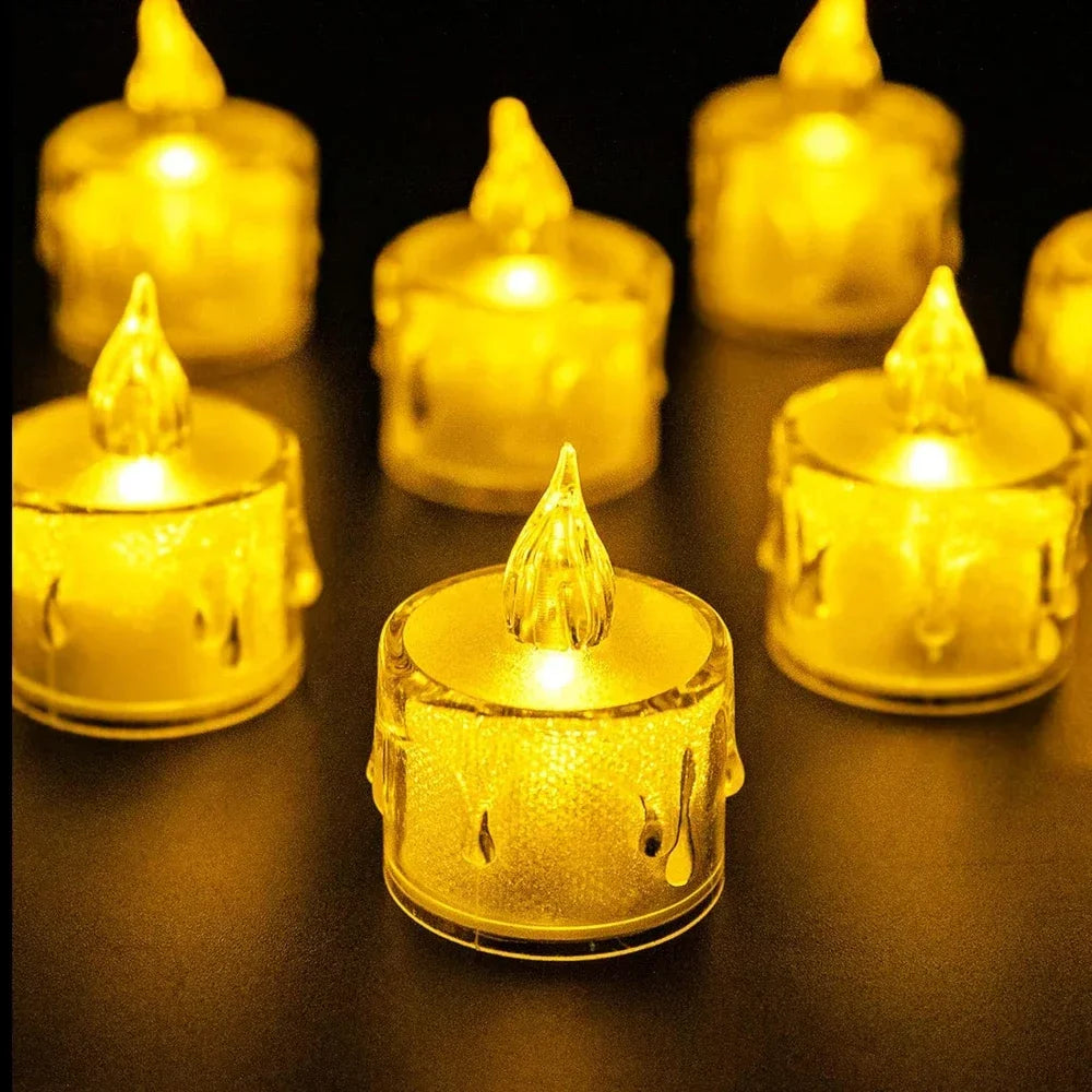 LED Flameless Candle Battery Operated Simulation Tea Lights Wedding Romantic Candle Christmas Party Decoration Table Lamp