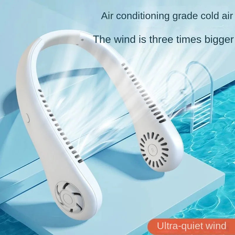 Neck Rechargeable Air Cooler 3 Speed Mini Summer Sport Fan