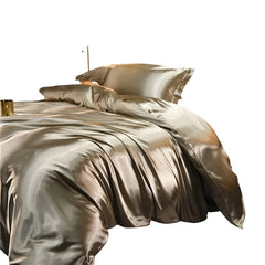 Luxury Mulberry Silk Bedding Set Silky Bed Sheet Set Duvet Cover Pillowcase