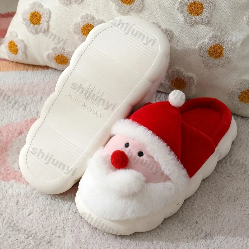 Christmas Slippers Winter Indoor Santa Claus Cotton Slippers Men/women