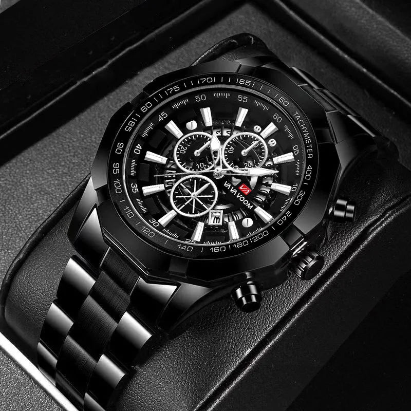 Luminous Military Watch For Men Sport Fashion Waterproof Stainless Steel Quartz Wristwatches