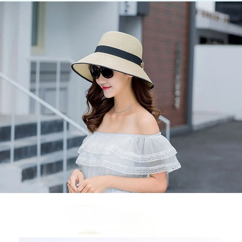 Sun Protection Foldable Female Seaside Beach Cap Casual Outdoor Caps