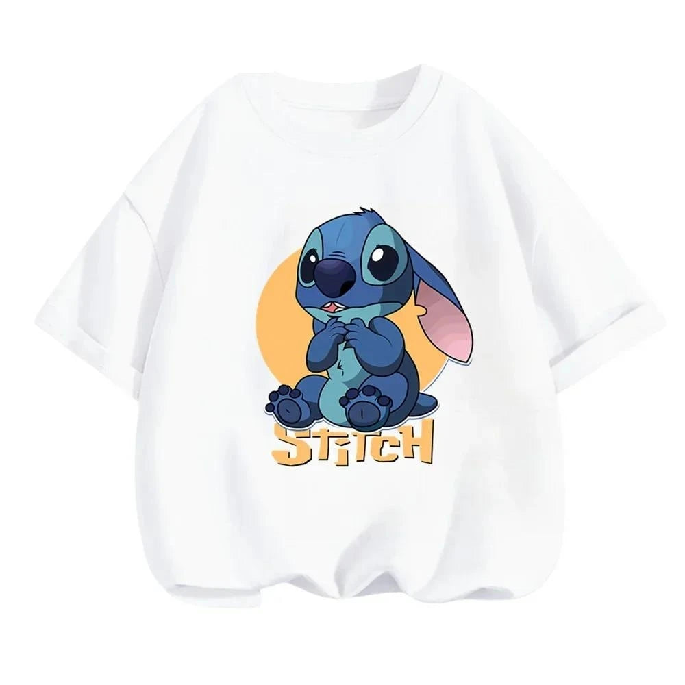 Boy Kids T Shirts Stitch Clothes Girl T-shirt Boys Trucksuit Children Sonic Short Sleeve Tops Summer Girls Top Clothing