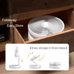 Portable Electric Fan Folding Telescopic Floor Standing USB Rechargeable Mini Brushless Fan