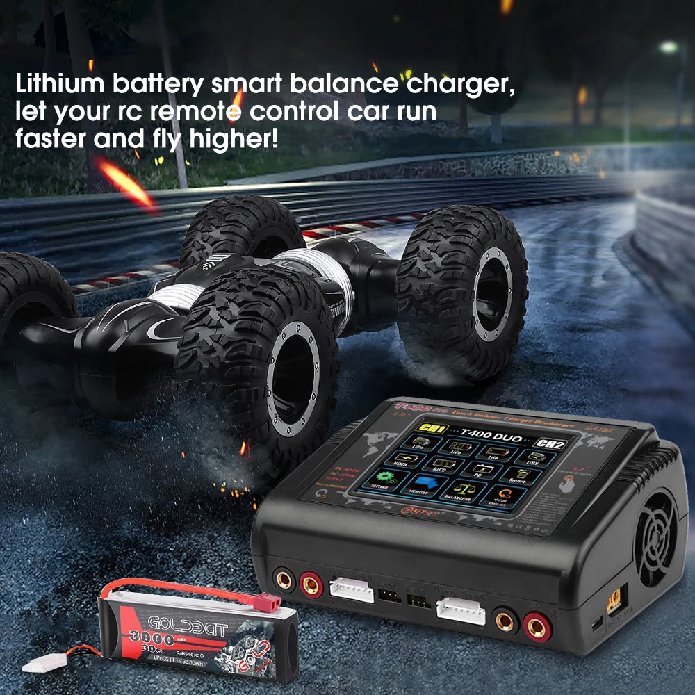 Battery Charger DC 400W AC 200W 12Ax2 RC LiFe Li-lon NiCd NiMh Pb Battery Charger for RC Models Toys