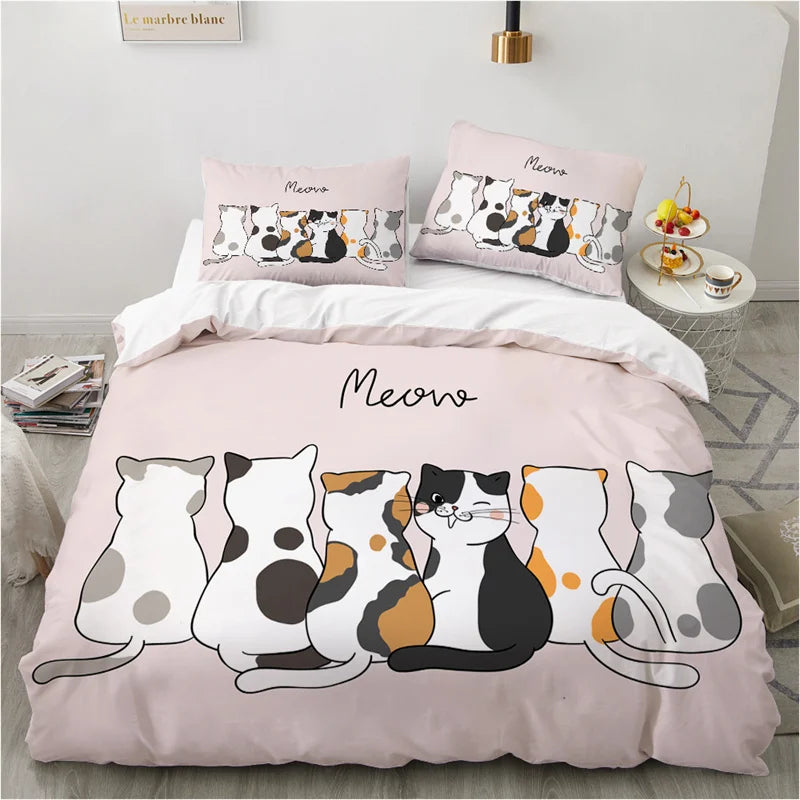 Cute Cartoon Animals Pink Toddler Bedding Set