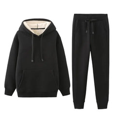 Men New Brand Autumn Winter Thick Hooded Sweatshirt Coat+Pants Male Outfit Sportswear Set