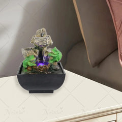 Relaxation Water Zen Meditation Tabletop Fountain Desk Fountains with LED Office Decoration