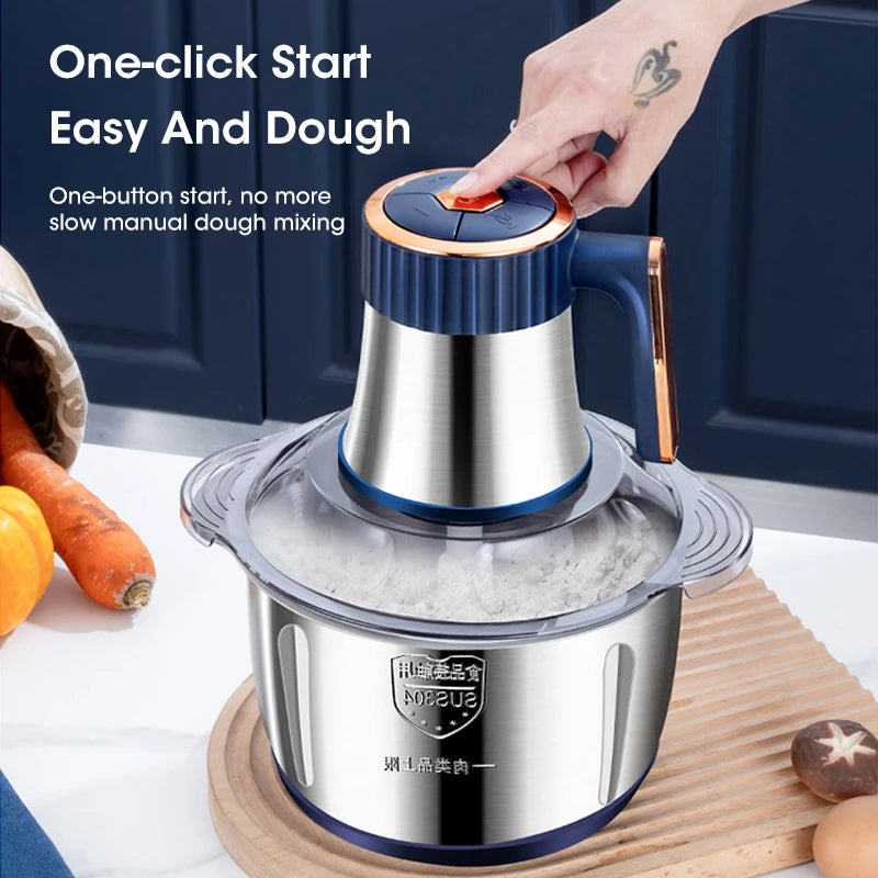 5L Electric Meat Grinders Food Crusher Stainless Steel Multifunctional Vegetable Slicer Processor Chopper