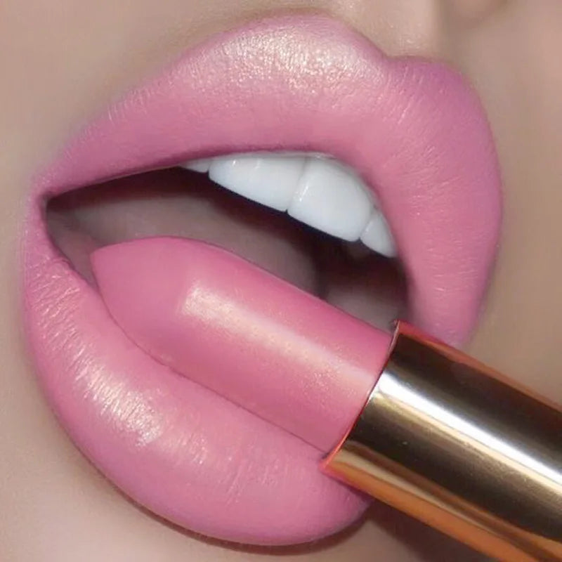 9 Colors Waterproof Nude Pink Glitter Lipstick