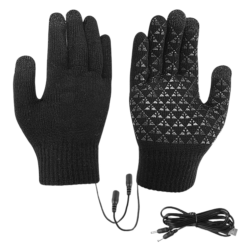 Electric Heated Gloves Winter Warm Skiing Snowboarding Gloves USB Touch Screen Gloves Men Women Motorcycle Riding Thermal Gloves