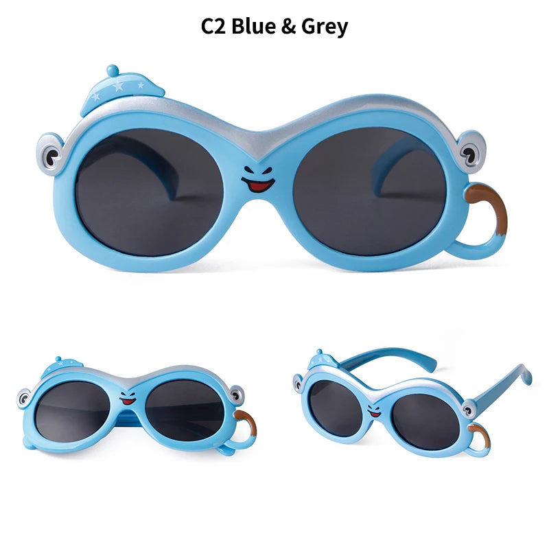 Cute Monkey Polarized Sunglasses Kids UV400 Shades Colorful TR90 Frame Child Gilrs Boys Sun Glasses For 3-10 Years Old