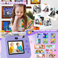 Educational Thermal Instant Print Camera With 32G Card, 1080P Children Mini Digital Video Camera