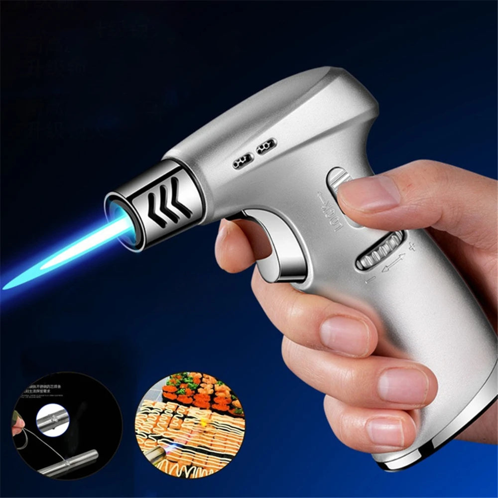 Portable Butane Torch Jet Flame Lighter Kitchen Cooking Welding Windproof Lighter Outdoor Camping