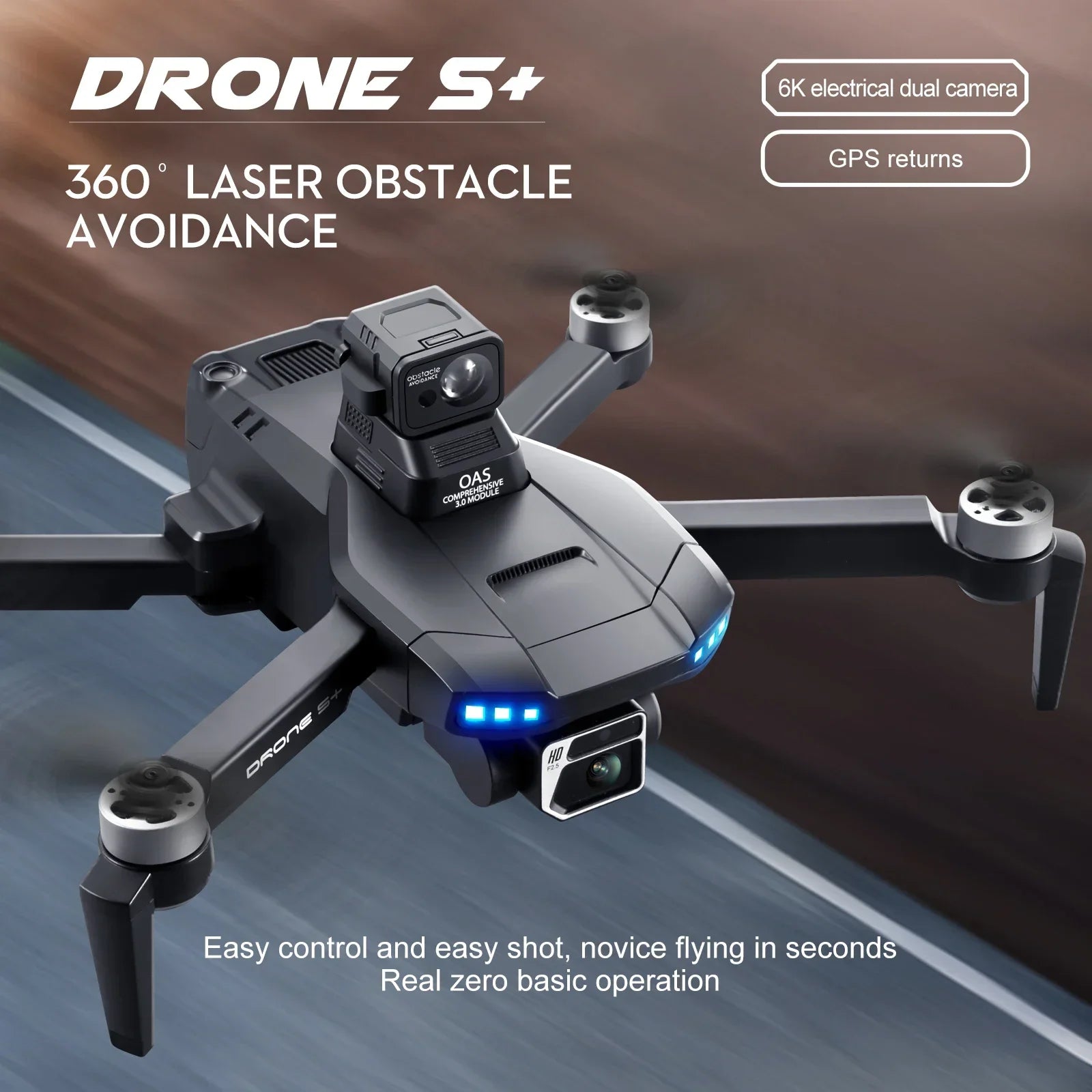 Drone GPS 4K HD Dual Camera Wide-Angle 5G WIFI Fpv Quadcopter Brushless Motor